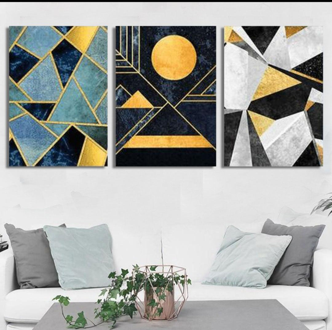 Luxury Geometric Abstract Art Set – Modern Contemporary Wall Décor
