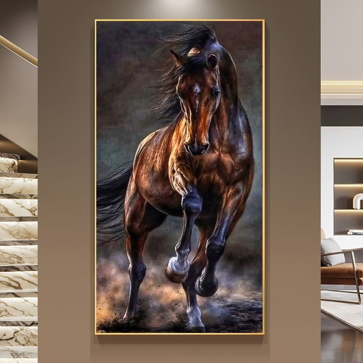 “Nature’s Power – Monochrome & Brown Horse Art”