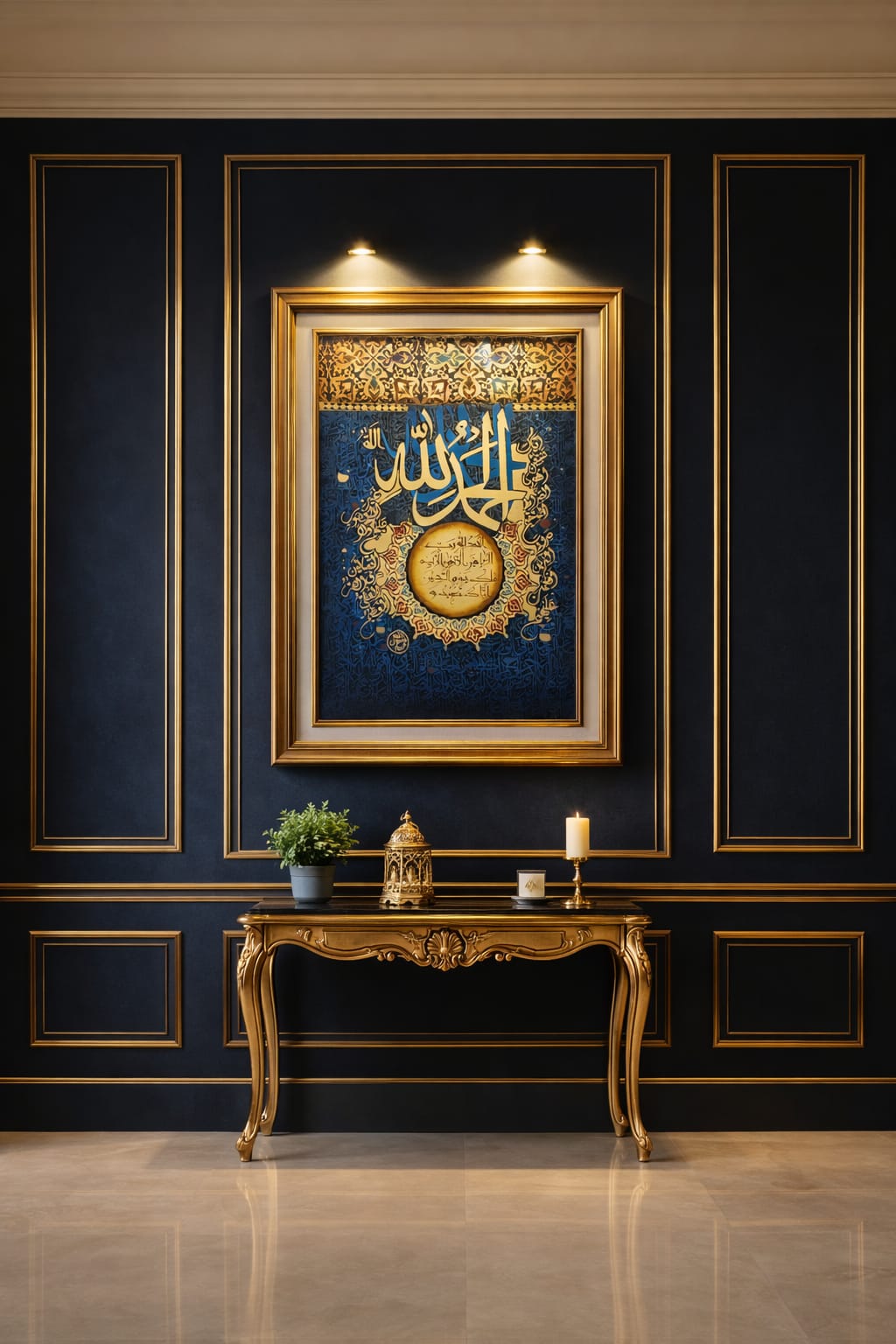 ๐ Islamic Calligraphy Art Frame โ "Alhamdulillah"
