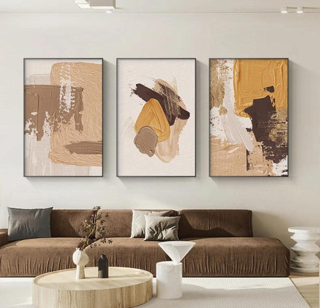 Earth Tone Serenity – 3 Piece Abstract Wall Art