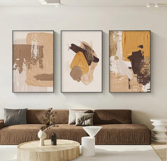 Earth Tone Serenity – 3 Piece Abstract Wall Art
