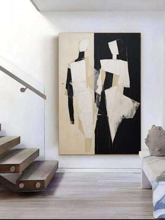 Monochrome Human Essence – Luxury Contemporary Abstract Wall Art