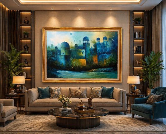 🏛️ Majestic Heritage Art – Night View Canvas Frame